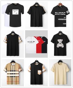 Designer men's Tee shirts Black beige plaid stripe brand classic letters 100% cotton breathable wrinkle resistant men's and women's same style fashion casual street 3XL