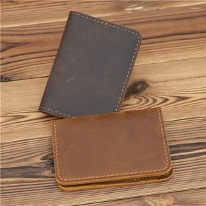 Korthållare Herrhållare plånbok läder minimalistisk personaliserad liten tunn handväska smal mini bank -id