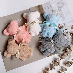 Partybevorzugung 10 teile/los Nette Bär Handtuch Geschenke Hohe Qualität Korallen Fleece Schöne Baby Dusche Gefälligkeiten Für Gäste Weihnachten Geschenk Tasche