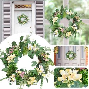 Dekorative Blumen Frühling für Outdoor-Fenster Girlande Weiße Jahreszeit Kleine Sommer Indoor Blumendekoration Draußen Kränze Haus Weihnachten