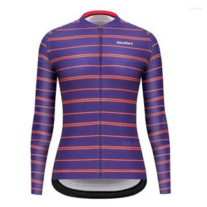 Racingjackor 2023 Kvinnors långärmade randtröjor Raudax Autumn Sports Road Cykelcykelkläder Ropa de Ciclismo Mujer