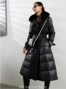 Women's Down Parkas Txii Fashion Woman Win wełna płaszcza 2023 Lady Trench Płaszcz Fur Fur Cllar.