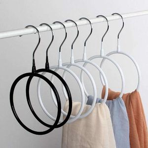 100pcs Storage Rack Metal Silk Scarf Hanger Round Ring Organizer Toroidal Circle Garment Belt Tie Towel Clothes Shelf Holder