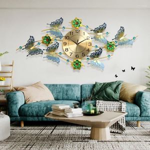 Orologi da parete Soggiorno Orologio a farfalla Orologio al quarzo muto creativo europeo Decorazione ornamentale colorata per la casa