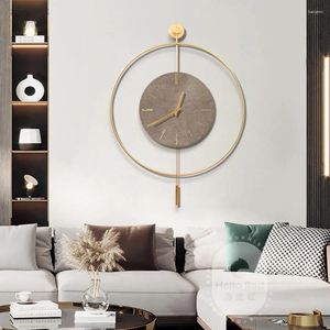 Zegarki ścienne Prezent Home Clock Piece Eleganckie Art Deco Unikalne klasyczne salon okrągły projektant Nordic Duvar Saati Decor