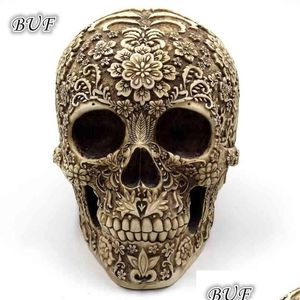 Kunst und Handwerk Buf Moderne Harzstatue Retro Skl Dekor Heimdekoration Ornamente Kreative Kunst Schnitzerei Skulpturen Modell Halloween Geschenke Dhqfp