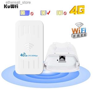Routery Kuwfi Outdoor 4G CPE Router FDD/TDD 3G/4G WiFi SIM Card 300 Mbps bezprzewodowy repeater Wi -Fi z adapterem 24 V do 32 użytkowników Q231114