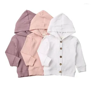 재킷 포커니그 0-24m 패션 소녀 베이비 카디건 코트 재킷 고형 면화 긴 소매 후드 아웃복 컬러 가을 겨울 코트