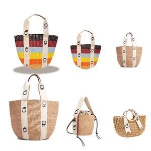 Bolsas de mão de grife de luxo Straw Raffia Womens Woody tote basket Bolsa de ombro masculina bucket weave moda Crossbody bolsa de praia envelope grande bolsa clássica bolsas de embreagem