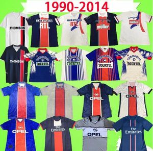 Retro Maillots de Football Paris Soccer Jersey 1990 1991 1992 1993 1994 1995 1996 1998 1999 201 2013 2014 PSGS Retro Jerseys 90 91 92 93 94 95 96 98 99 12