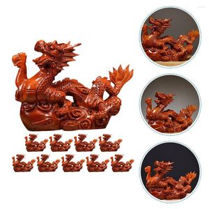 Garden Decorations Wooden Chinese Fengshui Dragon Figurine Statue Mini Year The Gift Zodiac Figurines Wood Hand Carved