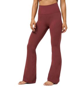 Pantaloni da yoga da donna, casual, sportivi, con scanalatura svasata, leggings LU-115, vita alta, elastici, allineati, vestiti, gamba larga, corsa, danza, allenamento, fitness, collant all-match