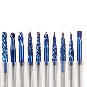 Freeshipping 20pcs Shank Blue powlekany CNC End Mills Młyn węglikowy frezarka route