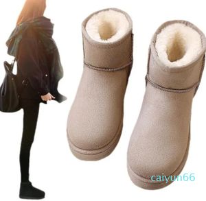 Hot Classical Short Ankle women snow boots keep warm boot Genuine Leather Plush womens boots Chestnut chocolate grey black Free transshipment