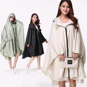 Regnrockar Stylish Hooded Women Raincoat Outdoor Long Poncho Waterproof Rain Coat Rainwear 230414