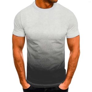 Erkek T Shirt Erkek Slim Casual Fit Degrade Renk Kısa Kollu Gömlek Yaz Moda Spor Spor Salonları Erkekler Fitness Nefes Tees Tops 2023