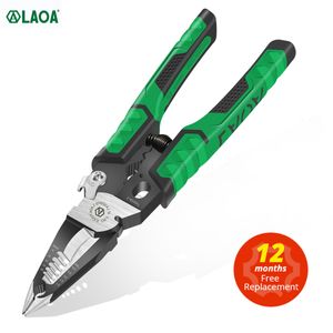 Pliers LAOA 9 in 1 Electrician Multifunctional Needle Nose for Wire Stripping Cable Cutters Terminal Crimping Hand Tools 230414