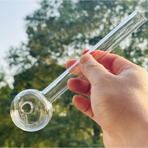 Big Oil Burner Pipe hookah Large Pyrex Glass tobacco Tube Nails Smoking Pipes 20cm Clear