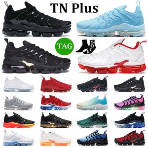 Tasarımcı Tn Plus Koşu Ayakkabıları Erkek Kadınlar TNS Üçlü Black Beyaz Üniversite Mavi Metalik Altın Kiraz Atlanta Siyah Volt Erkek Eğitmenler Açık Sabitlik