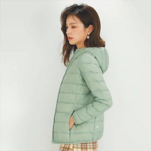 Women's Yoga Short Thin Down Jacket Outfit Solid Color Puffer Coat Sports Winter Outwear 15 Colors S-4XL