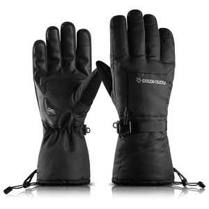 Ski Gloves Professional Winter Ski Gloves Mens Touch Screen Waterproof Windproof Thick Gloves Women Fashion Sports Riding Zipper Gloves 231114