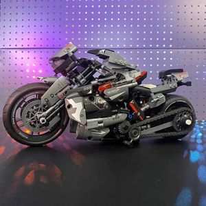 Fordonsleksaker 2023 Klassisk motorcykelbyggnadsmodell blockerar Moto City Racer Bricks Toys for Kids Boys Children Adult Moc Set High-Tech 842PCSL231114