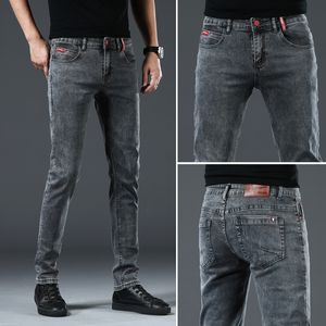 Erkekler Kot Four Seasons Erkekler Spernny Jeans Moda Sıkışık İnce Fit Denim Pantolon Erkek Gri Siyah Pantolon Erkekler Yüksek Bel Denim Pantolon 230414