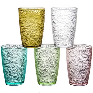 Vattenflaskor 5st Acrylic Dropproof Cups Set Home Colored Beer Mug Restaurant Drinks Juice Glasses Coffee Tea Cup for Party 230413