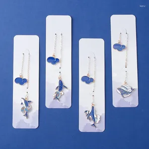 Blue Style Ocean Whale Cloud Metal Bookmarks Marker Of Page Kids Gift