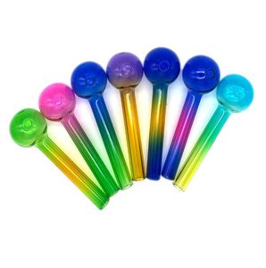 ACOOK Rainbow Pyrex pipe mini 10cm Glass Oil Burner Pipe Colorful high quality Great cheap Tube tubes Nail tips smoking
