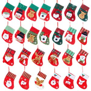 Christmas Socks Gift Bag Small Christmas Socks Christmas Tree Pendant Gift Candy Bag Christmas Decoration P142