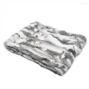 Blankets CX-D-11 European Fashion Design Bed Setting Real Fur Throw Blanket Rug