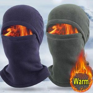 Beanieskull Caps vinterpolär korallhatt fleece balaclava män möter mask hals varmare mössa termiska huvudtäckning taktisk militär sport halsduk 231113