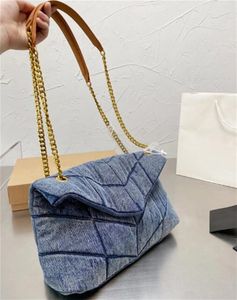 Kvällspåsar designers kvinnor tvättade denimväska mode klassisk flap väska messenger väska shopping väskor lyx handväska handväska kedja yyssll888hot#