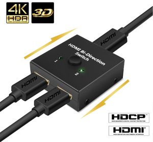 Switch HDMI Bi-Direction 2.0 Splitter HDMI Adattatore 1x2/2x1 Convertitore 2 in 1 uscita 1 in 2 uscite per PS4 Pro/4/3 TV Box Switcher HDMI 4K