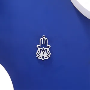 Pendant Necklaces EUEAVAN 5pcs Fatima Hand Of Hamsa For Necklace Stainless Steel Charm Amulet Jewelry Making Supplies Wholesale