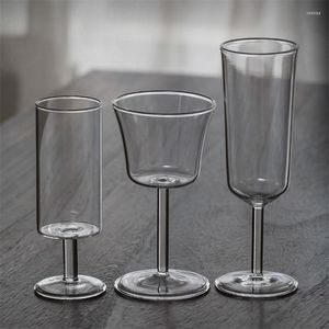 Kupalar Goblet Tasarım Isıya Dirençli Cam Yeşil Çay Kupası Şarap Kokteyl Şampanya Flüt İçecek Yazılar