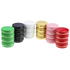 27 кусочков 60 г разноцветных круглых алюминиевых банок с винтовой крышкой Зеленые маленькие металлические банки с пустыми скользящими контейнерами (2 унции)
