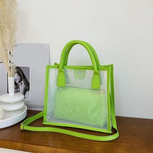 Duffel Bags Fashion PVC Jelly Bag Women Liten Transparent Handbag Summer Clear Shoulder Dropship