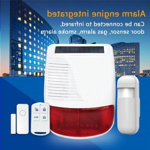 FreeShipping 433 MHz Drahtloses Licht Blitzlicht Outdoor Solar Wasserdichte Sirene für Zuhause Einbrecher Wifi GSM Home Security Alarm System Mdefo