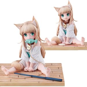 Eylem Oyuncak Figürleri 14cm Altın Başım Kedim Kawaii Kız Anime Figür Hobi Sakura Soya Fasulyesi Un Otur ve Ye Balık Koleksiyon Model Bebek Oyuncakları AA230413