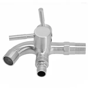 Bathroom Sink Faucets Two Way Tap Double Kitchen 304 Stainless Steel Brushed High Quality Multifunctional For Washing Machine