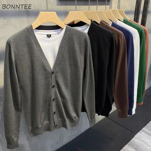 Men s Jackets Solid Cardigan Sweaters Men Clothes Knitted Handsome Minimalist All match Simply Teens Japanese Erkek Mont Hipsters Gentle Ins 231114