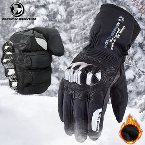 Fem fingrarhandskar Rock Biker Waterproof Motorcykelhandskar Full Finger Suomy Motocross Handskar Kolskydd Cykel Glå Vinter varm skidhandsk 231113