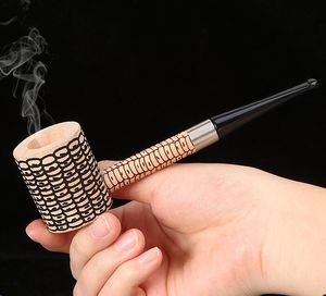 Senaste majskolvfärg Trärör engångsbruk Trä ört Tobak Hammer Spoon Cigarettfilter Rör Verktyg Tillbehör 145mm Längd gåva