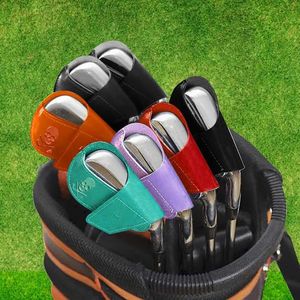 Andra golfprodukter 10st golfjärnhuvudskydd Set praktiska PU -läder Hållbara headcover Golf Putter Protector Sporttillbehör för att köra Range 231114
