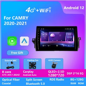 Android 12 Car Radio Video 2.5D Pekskärm GPS Navigation DVD Radio Audio Multimedia Player för Toyota Camry 2020-2021