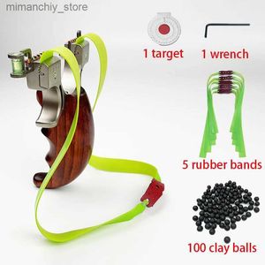 Jakt Slingshots Stains Steel Slingshot Outdoor Isure Entertainment Shooting Hunt Slingshot Gummibandutkastning Ejektionsutrustning Q231114