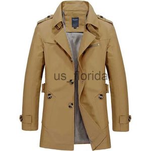 Jaquetas masculinas Mens Business Windbreaker Long Jackets Homens Algodão Trench Coats Casual 2023 Primavera Outono Moda Masculino Terno Streetwear Blazers J231111