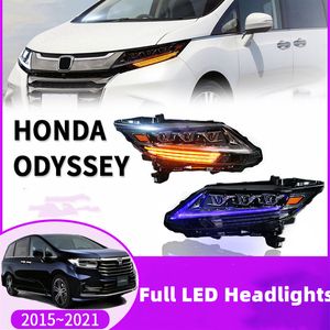 Honda Odyssey 20 15-2021 LED Farlar Mavi Drl Turn Sinyal Işıkları Araba Stilini